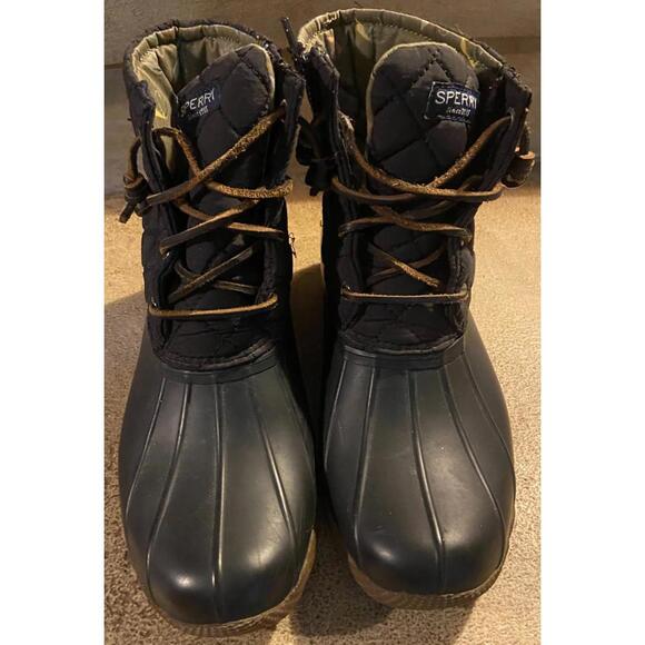 Sperry Saltwater Duck Boots Quilted Tops Ankle Booties Shoes Womens Size 7.5 EUC - Picture 1 of 11